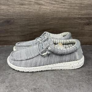 Hey Dude Wally Stretch Sox Shoes Kids Size 13 C Toddler Grey White